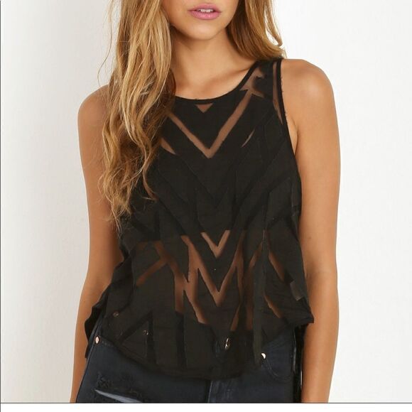 Free People Ginger Cutwork black top XS - Picture 1 of 13